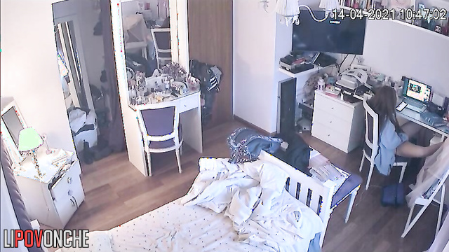 Her every move tracked by unknown observers, home video