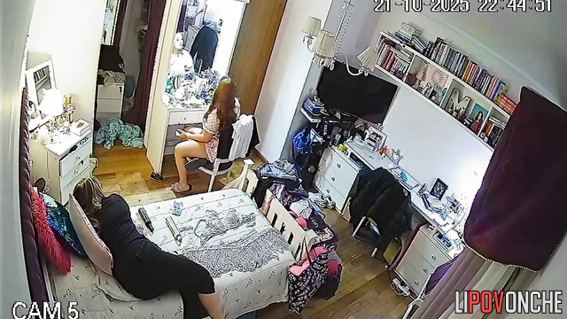 Mom helped her get dressed - bedroom hidden camera