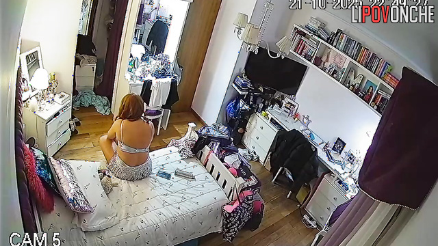 Mom helped her get dressed - bedroom hidden camera
