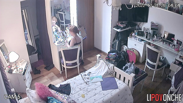 She goes about her business without suspecting anything