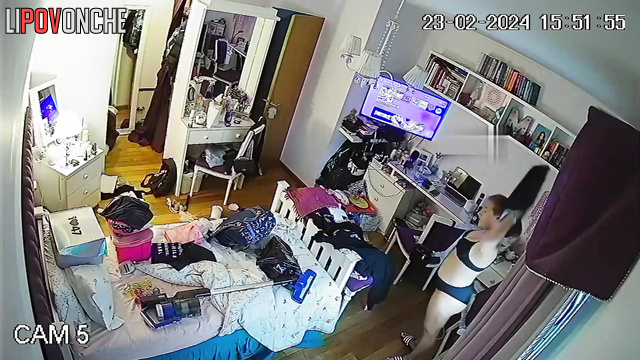 One of her peers installed a camera in the bedroom