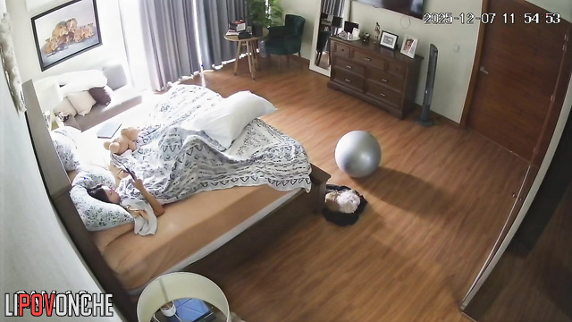 Insatiable girl watches porn all day and can't satisfy herself enough