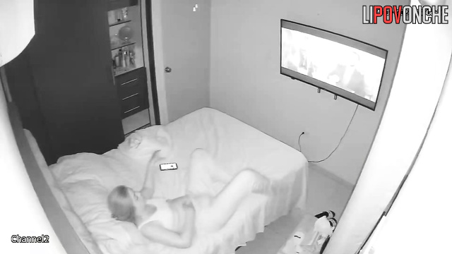 This girl secretly plays with her pussy while she is alone at home
