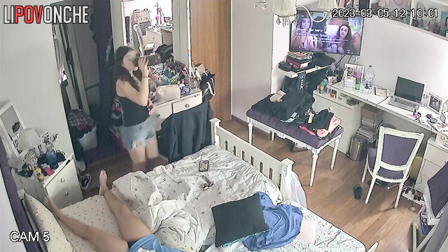 Girls talking and changing clothes - but they don't know that you spy on them