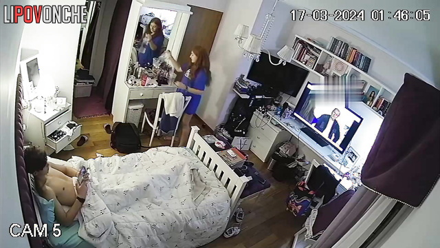 She invited her boyfriend and you can see their first sex on camera