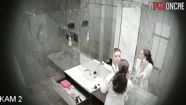 Woman takes a shower but she has no idea that you look at this process
