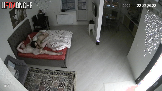 The young husband spends a long time trying to convince his skinny wife to fuck