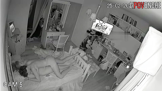 A young couple is trying out new sex positions while no one is home