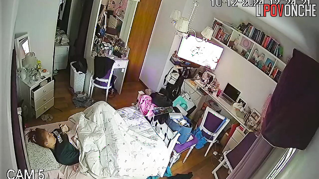 After a pleasurable orgasm, the young student licks her fingers