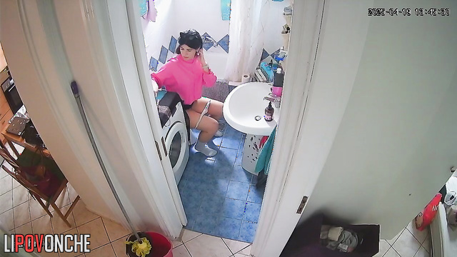 As she was getting ready to go for a walk, the girl pulled down her panties to pee