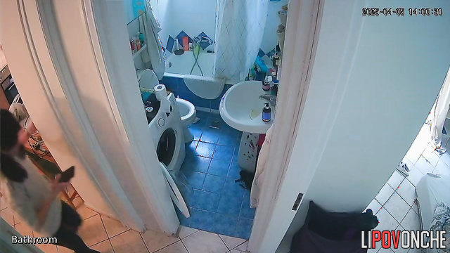 Cute girl pulled her pants down from her sexy little butt and sniffed them