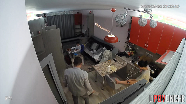 Ordinary day of this friendly family / someone spying them