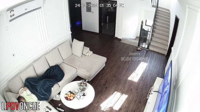 Couple teasing each other under the blanket (hidden video)