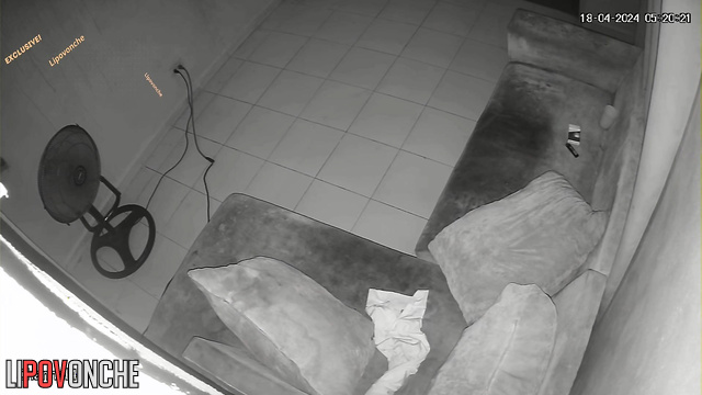 Husband fingering his juicy wife in the dark room