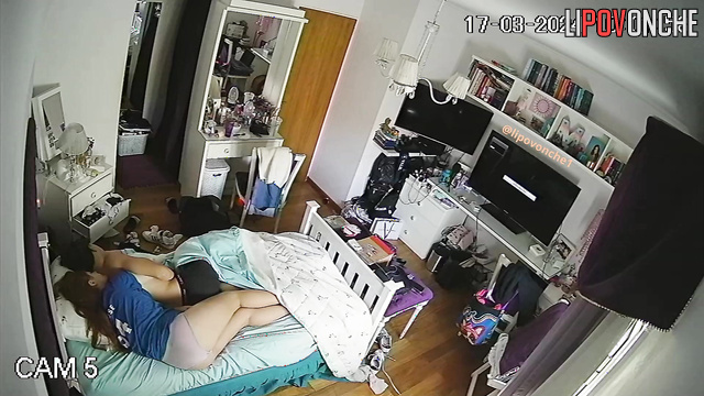The couple got enough sleep and eat in front of the TV in bed