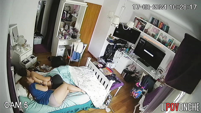 The couple got enough sleep and eat in front of the TV in bed