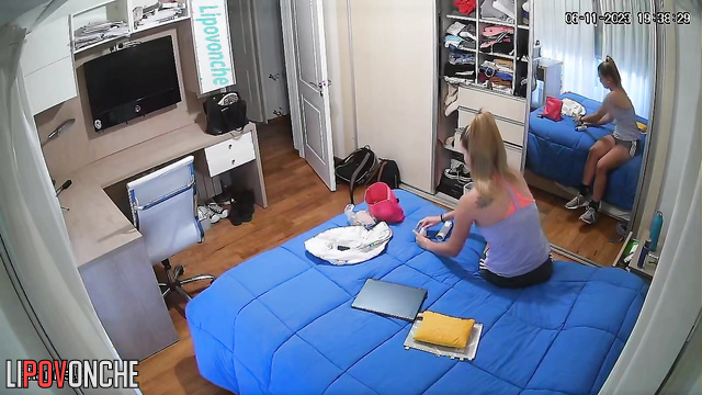 Big-breasted athlete gets ready for a date with her lover