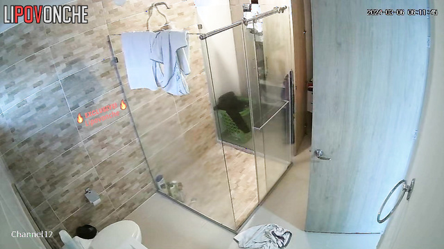 Cute big-breasted hottie takes a shower and changes her clothes
