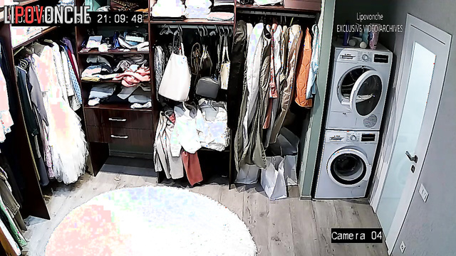 A seductive mom bared her small, beautiful breasts while picking out a T-shirt
