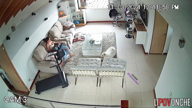 The husband walked over to his bored wife to give her cunt a quick lick