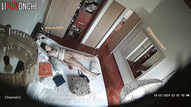 A sexy cutie with a shaved pussy turns on a vibrator for a masturbation session