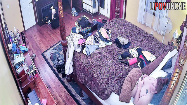 A completely naked redheaded cutie takes off her husband's boots
