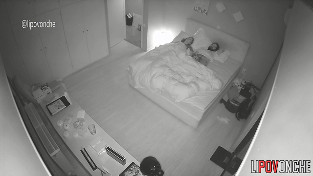 A bearded man woke up to find his lustful wife giving him a blowjob