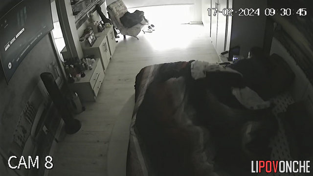 An aroused man doesn't let his wife watch a movie and fucks her