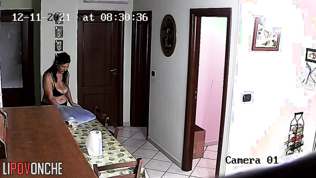 Young and older lesbians in sexy lingerie are busy around the apartment