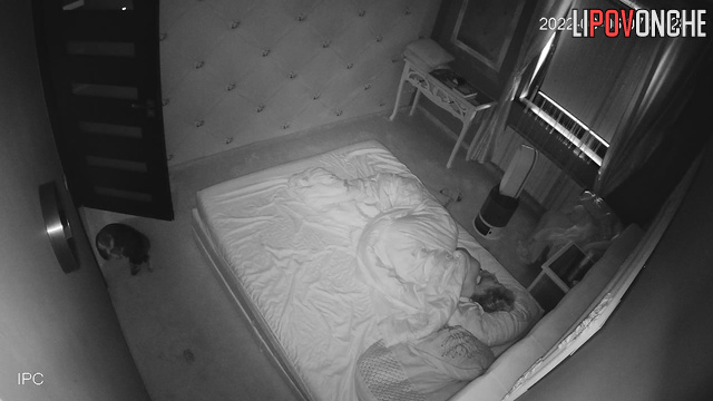 Babe hugs cute furry friend in her sleep, cute tape
