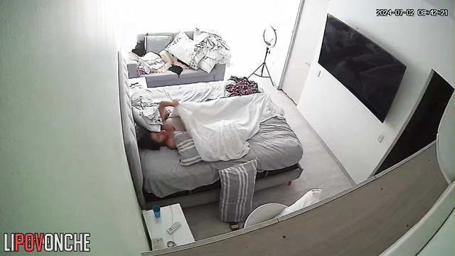 Husband is spying her masturbation with a hidden camera