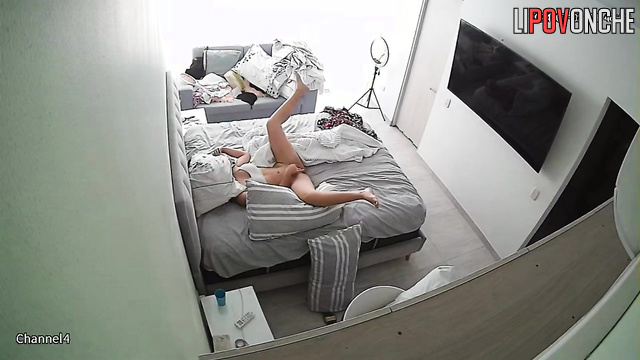 Husband is spying her masturbation with a hidden camera