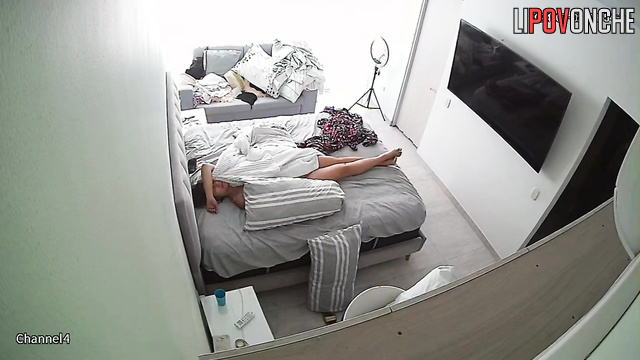 Husband is spying her masturbation with a hidden camera