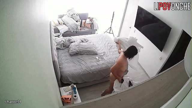 Her husband is spying on her with a hidden camera