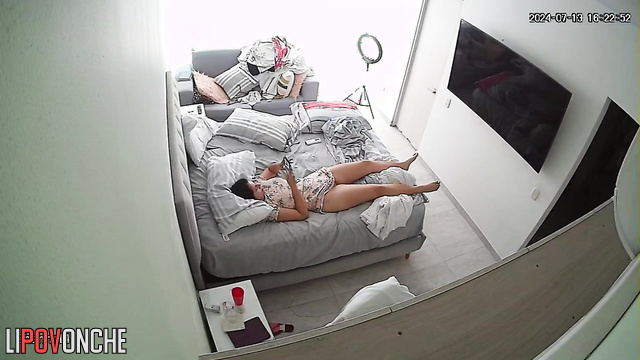 Today she finished incredibly quickly (hot bedroom solo)
