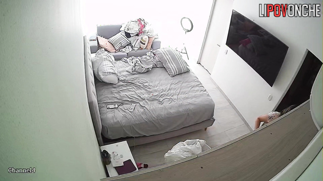 She put a pillow on her head and started masturbating