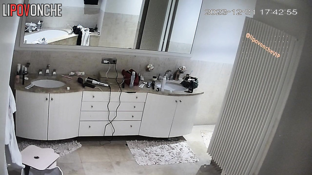 This sexy couple is constantly being watched (bathroom tape)