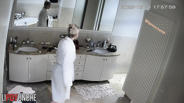 This sexy couple is constantly being watched (bathroom tape)