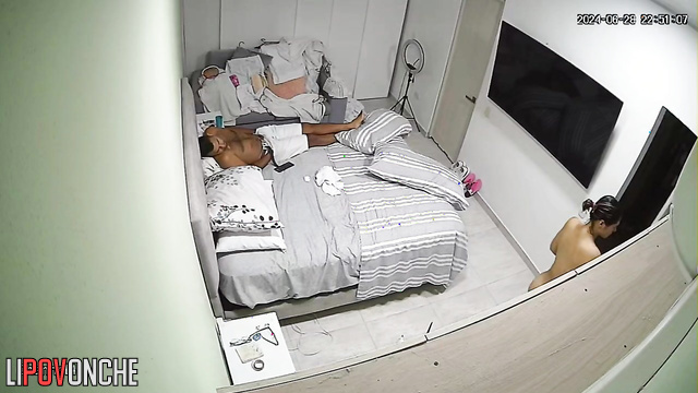 An ordinary evening for a married couple - spy cam