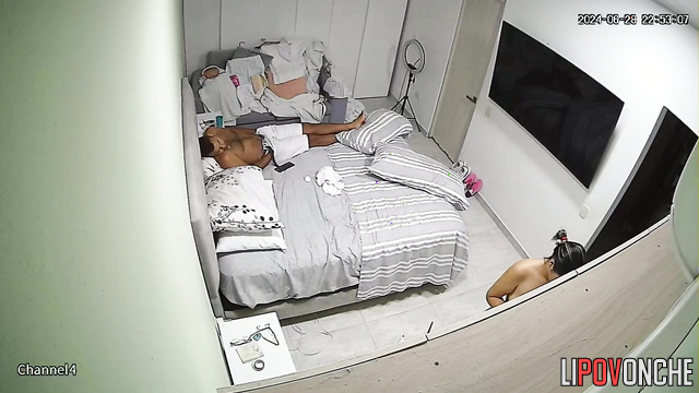 An ordinary evening for a married couple - spy cam
