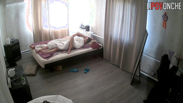Naked people sleep so sweetly and don't want to wake up