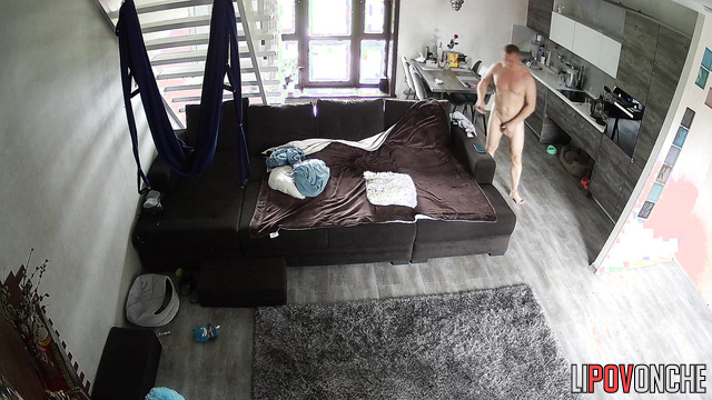 An ordinary couple having breakfast - hidden camera