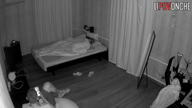 Girlfriend's sleeping and he's chatting with his lover