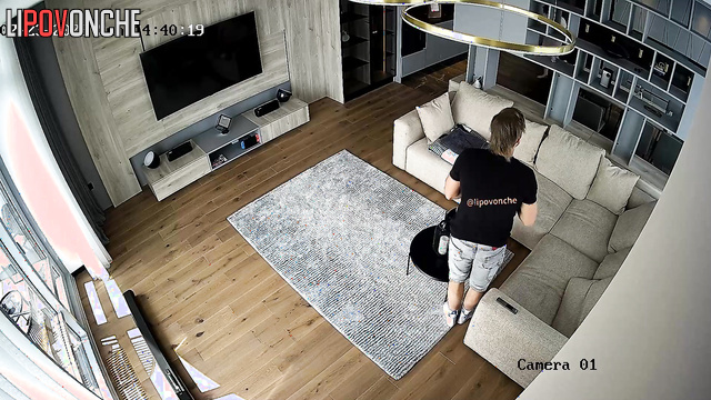 Couple kissed sweetly and then started watching TV
