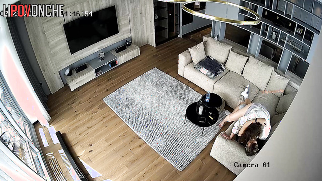 Couple kissed sweetly and then started watching TV
