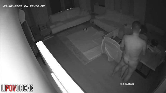 Parents enjoying cool fuck on the table / bedroom tape