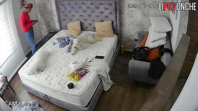 Babe wanted him to notice her naked body, spy camera