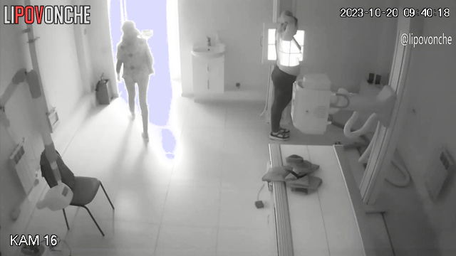 Chubby lady had an x-ray because the doctor said it
