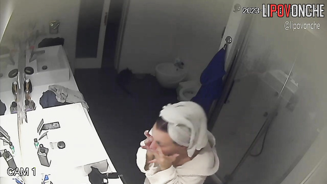 As a joke, a camera was installed in her cozy bathroom