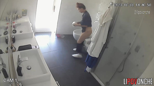 Lady woke up and slowly began her morning routine